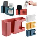 Wall Mounted 2-in-1 Mobile Phone Charging Stand and Multipurpose Storage Holder Bracket. 