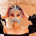 Indian Tassel Veil Mask for Face Women Rhinestone Face Masks Masquerade Dance Party Banquet Decoration Face Accessories Jewelry.