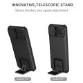 Slide Push Window Armor Shockproof Case For Samsung Galaxy A04 A04S A04E Stand Holder Camera Lens Protection Back Cover.
