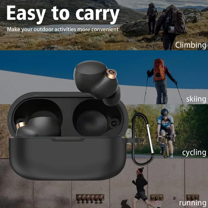 Silicone%20Case%20Cover%20For%20Sony%20WF-1000XM4%20TWS%20Earbuds%20(Black)%20-%20Image%203