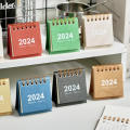 2023-2024 Mini Desk Calendar Ins Creative Pocket Portable Dual Daily Scheduler Table Planner Desktop Paper Decorations. 