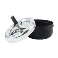 1pcs Stylish Metal Windproof Press Rotating Lid Home Office el Flame Retardant Ashtray For Cylinder r Gift.