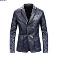 Spring New Black PU Suit Jacket Men's Fashion Slim Leather Jacket Business Casual Blazers Coat Red Blue Khaki.