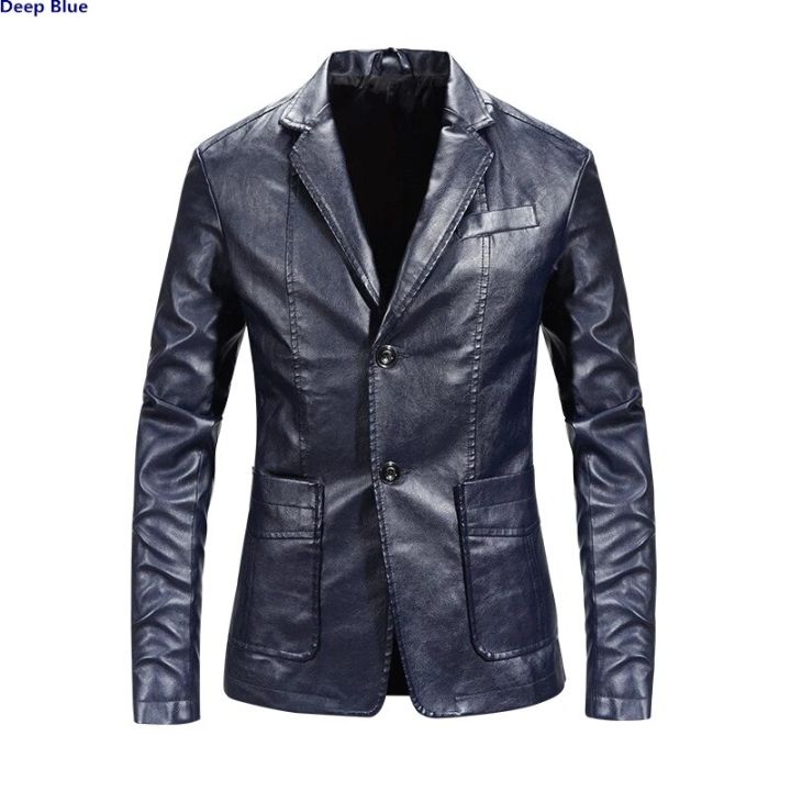 Spring%20New%20Black%20PU%20Suit%20Jacket%20Men's%20Fashion%20Slim%20Leather%20Jacket%20Business%20Casual%20Blazers%20Coat%20Red%20Blue%20Khaki%20-%20Image%204