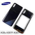 For Samsung Galaxy A30S Housing Frame with Battery Cover Replacement Back Battery Cover Glass Case - Camera (Back Case Cover For Smartphone).