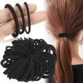 50pcs Women Black Hair Rubber Bands Hair Tie Ropes Elastic Hairband Ponytail Holders Headbands Scrunchies Girls Hair Accessories. 