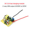 5V2.1A 2 Way USB Output Fast Charing Power Module 220V To 5V Isolation Switch Power. 