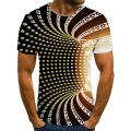 Hot sale summer new style vortex men's 3d t-shirt printed pop flower funny men's shirt O-neck everyday short-sleeved Harajuku.