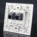 【YIYANGMAOYI111】SeTo Type Gigabit RJ45 CAT6 Network Lan + Telephone Wall Plate Outlet Socket Keystone plate.
