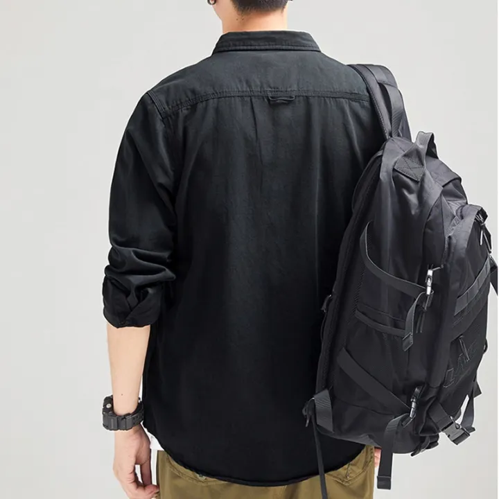 HIQOR%20New%20Mens%20Vintage%20Shirt%20Male%20Lone%20Sleeve%20Cargo%20Shirts%20100%25%20Cotton%20Casual%20Solid%20Shirt%20Male%20Pocket%20Work%20Shirt%20Man%20Clothing%20-%20Image%204