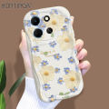 Hontinga for Infinix Note 30 4G 5G Back Cover Multicolor Flower Cream Texture Phone Case Wavy Edge Soft Silicone Cover.
