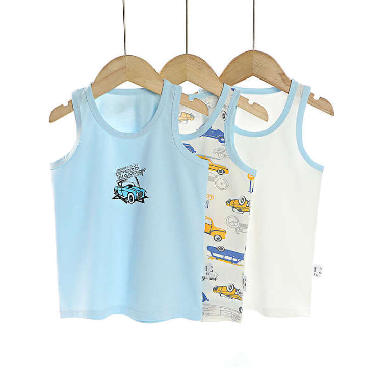 Three piece new clothing children's boys spring/summer bottom vest, elastic Lycra cotton