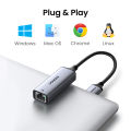 UGREEN USB Ethernet Adapter Aluminum USB 3.0 to Network Gigabit RJ45 LAN 10 100 1000 Mbps Adapter Converter Compatible for Nintendo Switch MacBook Mac Pro Mini iMac XPS Surface Pro Notebook PC.