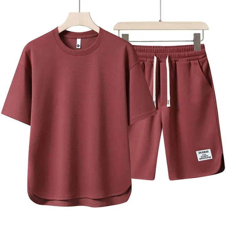 Summer%20Loose%20Men's%20Suit%20Casual%20New%20Set%20Korean%20Style%20Short%20SleeveTMen's%20T-shirt%20plus%20Size%20Two-Piece%20Suit%20-%20Image%203