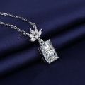 925 Sterling Silver Necklace For Women Round Pendent Sparkling Pave CZ Necklace Fashion Anniversary Birthday Jewelry Gifts N755.