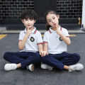 Kindergarten Uniform White Polo Shirt T-shirt Summer Elementary School Uniform Kids Short Sleeve T-Shirt Cotton Summer Dress. 