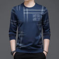 Navy Blue Full  Sleeve T Shirt For Men. 