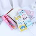 Cartoon milk bottle school pencil case cute pu pen bag storage pouch stationery. 