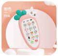 HelloKimi Baby Cell Phone Toy for Learning and Play Early Education Telephone with Silicone Cover Music Lights for 0-1 Year Old Kids with lanyard.
