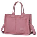 Women Canvas Bag Fashion Shoulder Bag Retro Top Handle Bag Large Capacity Crossbody Bag Simple Shopping Bag Square Commuting Bag.