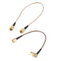2 Pcs RG316 Pigtail Cable: 1 Pcs 12 Inch RP-SMA Female to RP SMA Female Plug RF Pigtail Cable & 1 Pcs 6 Inch SMA Male to SMA Right Angle Male Plug Jumper Pigtail Cable.