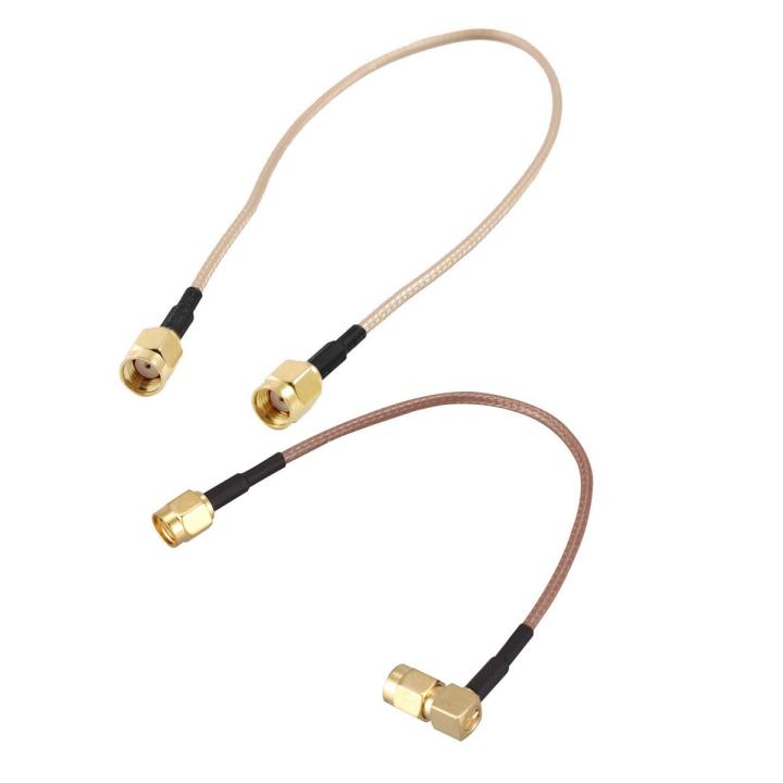 2 Pcs RG316 Pigtail Cable: 1 Pcs 12 Inch RP-SMA Female to RP SMA Female Plug RF Pigtail Cable & 1 Pcs 6 Inch SMA Male to SMA Right Angle Male Plug Jumper Pigtail Cable