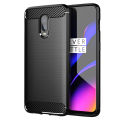 lthmy for OnePlus 6T Case Carbon Fiber TPU Soft Silicone Back Cover Armor Phone Case Casing.