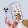 YYDS for Infinix Hot 30i Back Cover Coffee Label Case Cream Texture Wavy Edge Soft Silicone Mobile Cover.