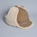 High Quality 2024 Winter Leather Hat Men Fur Lamb Wool Warm Thick Earflaps Bomber Hats Men's Baseball Cap Russian Hat.