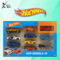 HOT WHEELS Mini Die Cast Metal Cars 10 Pcs (Random Color) Set Made in China For Kids.