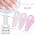 PUENTE Milky Jelly Gel Nail Polish 7.5ml Translucent Pink Color Nail Gel Soak Off Nail Art Gel Manicure Semi-Permanent Varnish. 