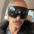 Oversize Fashion Y2k Wrap Around Sunglasses For Men Women Big Frame Black Shades Luxury Brand Design Punk Sun Glasses One Piece.