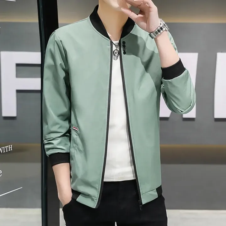 Spring%20and%20Autumn%20New%20Men's%20Jacket%20Coat%20Simple%20Solid%20Baseball%20Neck%20Zipper%20Windbreaker%20Coat%20Cycling%20Coat%20-%20Image%203