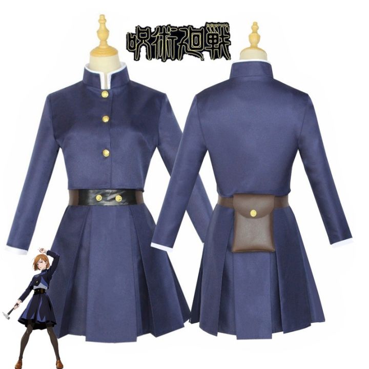 Anime%20Jujutsu%20Kaisen%20Cosplay%20Costume%20Kugisaki%20Nobara%20Tatoo%20Girls%20Women%20Dress%20Uniform%20Full%20Set%20-%20Image%202