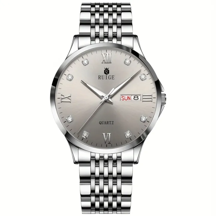 RUIGE%20Men's%20Quartz%20Watch%20With%20Steel%20Strap,%20Fashionable%20Waterproof%20Night%20Light%20Casual%20Multi-Functional%20Wristwatch%20-%20Image%205