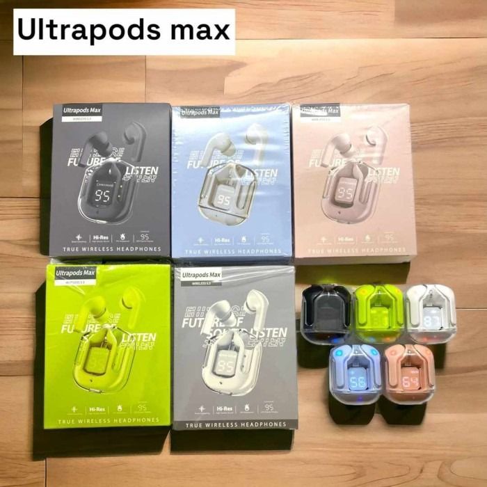 Tws%20Ultrapods%20Max%20Wireless%205.3%20Waterproof%20Earbuds%20With%20Display%20Transparent%20Design%20-%20Image%204