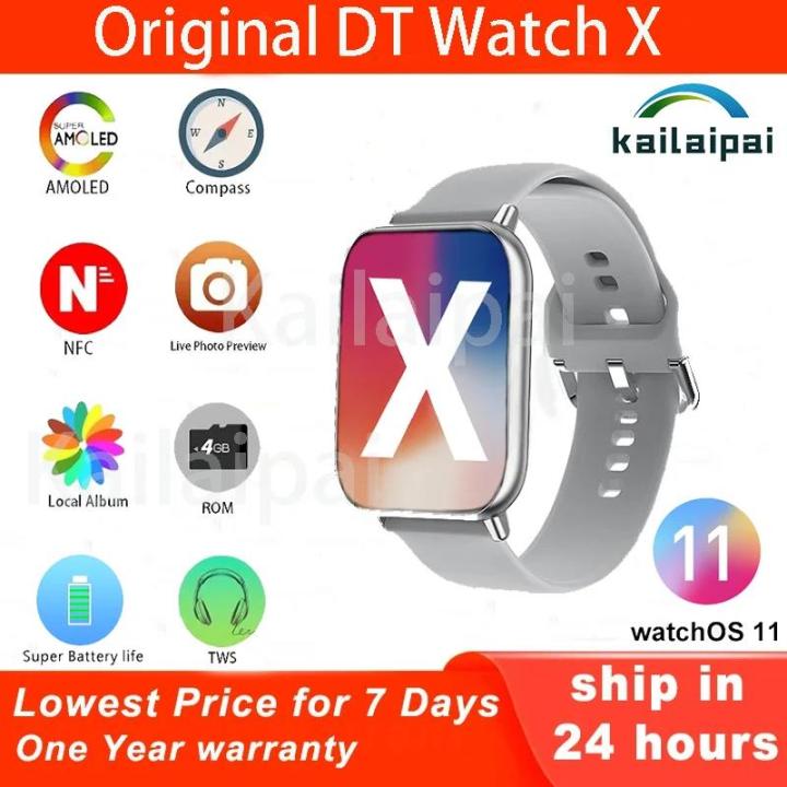 DT Watch X 10 Smart Watch AMOLED 4GB ROM BT Call Compass TWS NFC ChatGPT Game Smart Gesture 3D Vision Smartwatch For Android Ios