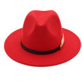 Alien Ladies Wool Fedora Warm Jazz Hat Chapeau Femme feutre Panaman cap Felt Women Fedora Hats with Pearls Belt Vintage Trilby Caps. 