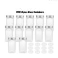 BESTONZON 12PCS Spice Jars Square Glass Containers Seasoning Bottle Kitchen and Outdoor Camping Condiment Containers. 