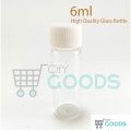 Homeopathy Medicine Small Tiny Empty Clear Glass Bottle With Cap - 6 ml (10pcs).