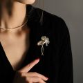Long Flower Pearl SaftyPin brooch in Halloween crown Women's brooches party pins Badge for girls Light proof - Hijab Pin - Hijab Pin. 