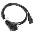 Power Cable 3 pin or 2 pin Round Shape 1.5 Meter Power Extension Cord Cable Compatible with All Desktops, Monitors, lLCDs, printer, scnner, TV, scanner, black, One Cable. 