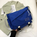 Bag women's 2022 spring korean version of the tide workwear style contrast nylon cloth bag simple high school student shoulder crossbody bag.