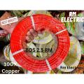 2.5 RM/3.0 RM House Wiring Cable 100% Copper BDS Cable 2.5 RM/ 3.0 RM (100 METER) Electric Cable Fire Proof PVC BYA-FR (2.5-rm) Black AND RED. 
