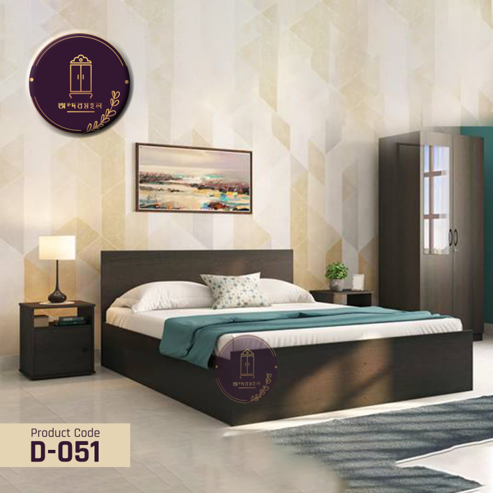 Andormahal Exceptional MDF Bedroom Set (5/7 feet Bed, Almirah,1 Side Table)