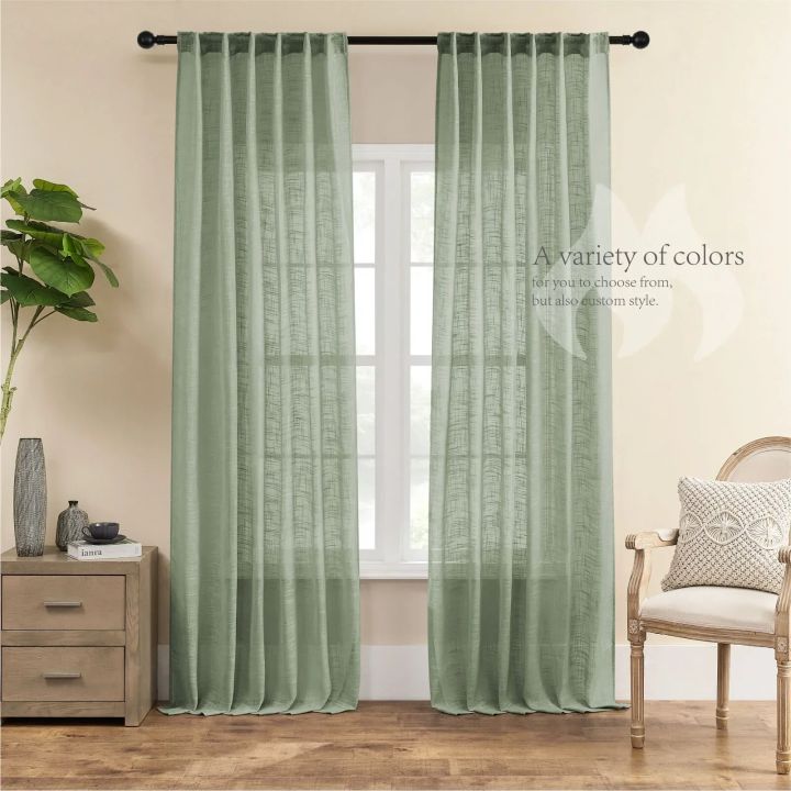 LISM%202023%20NEW%20Linen%20Sheer%20Curtain%20Thiken%20Fabric%20Sliding%20Door%20Putih%20Curtain%20Lining%20Window%20Screening%20Long%20Curtain%20with%20Eye%20-%20Image%204