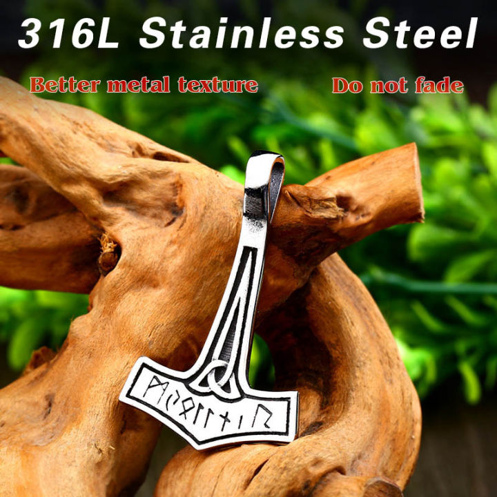 %E3%80%90Daily%20Necessities%20For%20Anyone%20Store%E3%80%91BEIER%20Norse%20Raven%20Viking%20pendant%20Necklace%20Runes%20Thor%20Hammer%20Mjolnir%20Talisman%20Vintage%20Eagle%20Chain%20BP8-372%20-%20Image%203