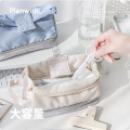 Planwith Double-layer Storage Pencil Case Ins High-value Large-capacity Niche Stationery Bag for all Students.
