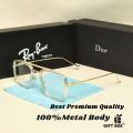 New Men Fashion Eyeglasses Best Reading glasses Classic New Design Transparent glass Best Premium Quality Man Endgame Cutout White -Eyeglass Glass Latest Trends Eye Glass Frame Unisex.