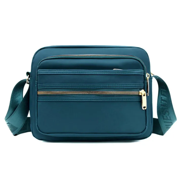 Casual%20Crossbody%20Bags%20Solid%20Waterproof%20Nylon%20Phone%20Pouch%20Multi%20Zipper%20Pocket%20Messenger%20Bags%20Adjustable%20Strap%20For%20Daily%20Work%20-%20Image%202